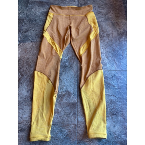Lululemon Early Extension High-Rise Tight Heathered Fools Gold Pockets Sz 8 EUC - Picture 3 of 5